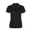 Black Aqua Ladies Piping Polo Shirts